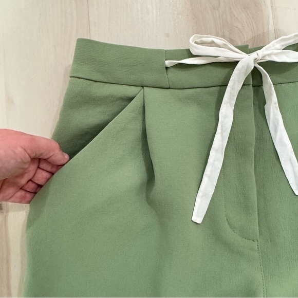 Aritzia Wilfred Allant Cropped Pants Trouser Green Women's Small Crepe Polyester - Picture 5 of 10